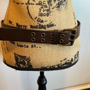 Wide Brown Vegan Leather Belt